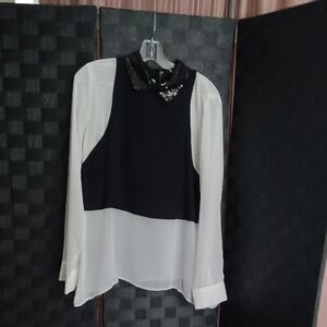 Elegant Black and White Women's Top